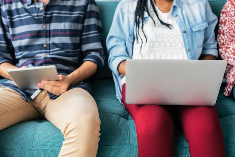 young people using laptops