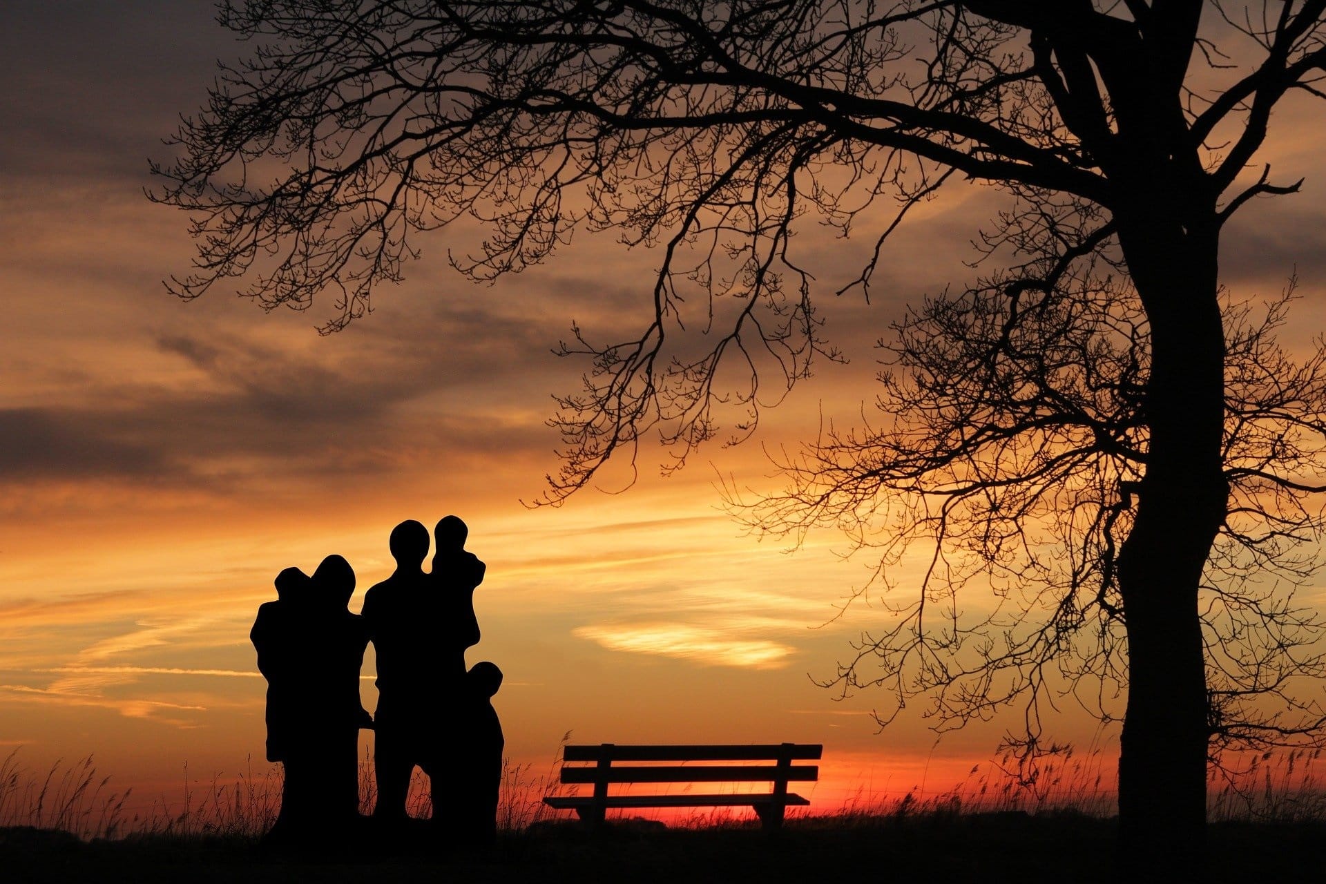 family at sunset